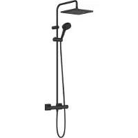 Hansgrohe Vernis Shape colonne de douche de pluie robinet thermostatique Noir Mat