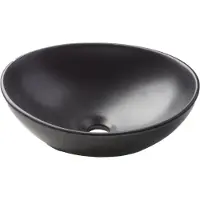 Luca Varess Denza vasque à poser porcelaine noir mat ovale 40,5 x 34 cm
