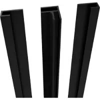 Linie set de profil d'angle et profil latéral pour panneau mural douche 210 cm noir mat