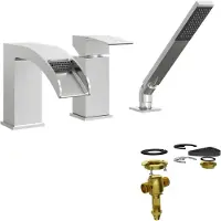 Blaufoss Rucella robinet baignoire sur gorge 3 trous avec douchette chrome brillant