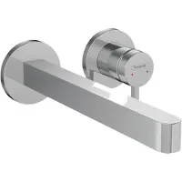 Hansgrohe Finoris Mitigeur lavabo monotrou encastré pour montage mural avec bec 22,8 cm, chrome