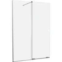 Balmani Move Slide douche à l'italienne avec panneau coulissant 140 x 200 cm verre transparent, avec coating, profil chrome