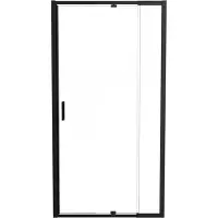 Luca Varess Vidor Telescope porte pivotante 100 cm x 190 cm verre transparent profil noir mat