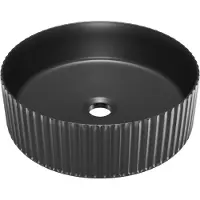 Luca Varess Verona vasque à poser porcelaine Noir Mat rond Ø 36 cm