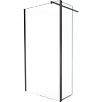 Balmani Move douche à l'italienne panneau latéral pivotant 120x200cm verre clair, avec coating, profil noir mat
