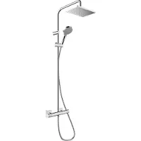 Hansgrohe Showerpipe 230 1jet Vernis Shape chrome avec thermostat de douche, 1 pièce.