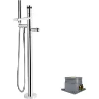 Blaufoss Sonic robinet baignoire thermostatique îlot avec douchette chrome brillant