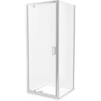 Luca Varess Vidor paroi de douche avec porte pivotante et paroi latérale fixe 80 x 80 cm verre transparent profil chrome brillant