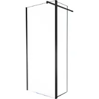 Balmani Move douche à l'italienne panneau latéral pivotant 100x200cm verre clair, avec coating, profil noir mat