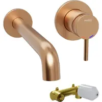 Blaufoss Round robinet de lavabo encastré Brushed Rosegold incl élément intégré