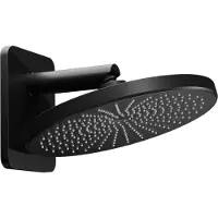 Blaufoss Onos 250 Tête de douche rond 25 cm avec bras de douche support mural noir mat