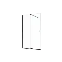 Balmani Move douche à l'italienne avec panneau coulissant 120 x 200 cm verre transparent, avec coating, profil noir mat