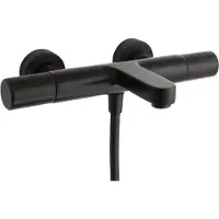 Blaufoss Apollo robinet baigNoire robinet thermostatique montage mural extérieur Noir Mat