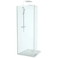 Linie Twist douche à l'italienne avec panneau latéral pivotant 80 x 200 cm verre transparent profil chrome brillant