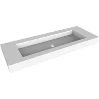 Balmani Modus lavabo simple pour 2 trous de robinet Solid Surface mat 150 x 55 cm