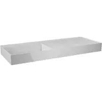 Balmani Argila vasque asymétrique gauche marbre composite Blanc Brillant 120 x 46 cm