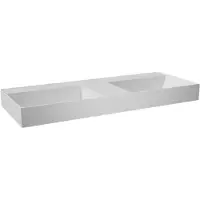 Balmani Argila double vasque marbre composite Blanc Brillant 120 x 46 cm