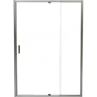 Luca Varess Vidor Telescope porte pivotante 140 cm x 190 cm verre transparent chrome profil brillant