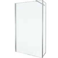 Balmani Move douche à l'italienne avec panneau latéral pivotant 120 x 200 cm verre transparent, avec coating, profil chrome brillant
