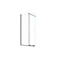 Balmani Move douche à l'italienne avec panneau coulissant 100 x 200 cm verre transparent, avec coating, profil noir mat