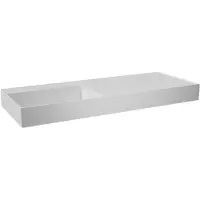 Balmani Argila vasque asymétrique gauche marbre composite blanc mat 120 x 46 cm