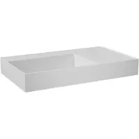 Balmani Argila vasque asymétrique gauche marbre composite blanc mat 80 x 46 cm