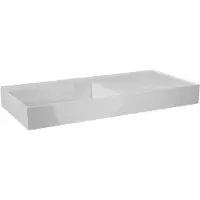 Balmani Argila vasque asymétrique gauche marbre composite Blanc Brillant 100 x 46 cm