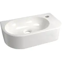 Luca Varess Rondo lave-mains 41 x 22 cm porcelaine Blanc Brillant