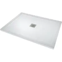 Linie Lido receveur de douche 120 x 90 cm marbre composite blanc mat texture ardoise