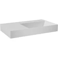 Balmani Argila vasque asymétrique droite marbre composite blanc mat 80 x 46 cm