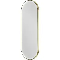 Balmani Secret miroir ovale Brushed Champagne Gold lumineux et anti-buée 45 x 120 cm