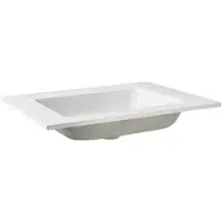 Balmani Tablo Strada plan simple marbre composite blanc brillant 75 x 55 cm