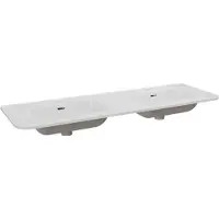 Storke Kera Soft double vasque porcelaine Blanc Brillant 140 x 46 cm