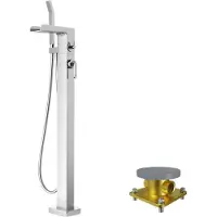 Blaufoss Fontana robinet baignoire îlot avec douchette chrome brillant