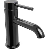 Blaufoss Round EcoStart robinet de lavabo standard Noir Brillant