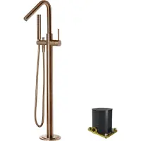 Blaufoss Round Move robinet baignoire îlot avec douchette Brushed Rosegold