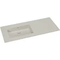 Storke Diva vasque asymétrique gauche top solid soie grise matte 120 x 52 cm