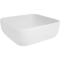 Luca Varess Messina vasque à poser porcelaine blanc mat carré 36 x 36 cm