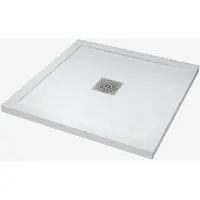 Linie Lido receveur de douche 80 x 80 cm marbre composite blanc mat texture ardoise
