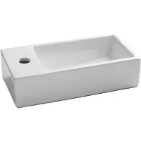 Luca Varess Cubic midi Lave-mains Blanc Brillant Porcelaine gauche 40,5x20 cm