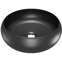 Luca Varess Vita vasque à poser porcelaine Noir Mat rond Ø 36 cm