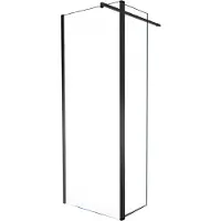Balmani Move douche à l'italienne panneau latéral pivotant 90x200cm verre clair profil noir mat