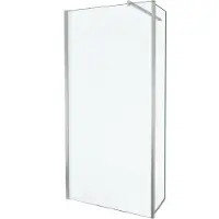 Balmani Move douche à l'italienne avec panneau latéral pivotant 100 x 200 cm verre transparent, avec coating, profil chrome brillant