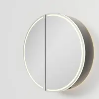 Balmani Mara armoire de toilette Rond lumineux et anti-buée Ø 60 cm Noir Mat