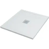 Linie Playa receveur de douche 80 x 80 cm marbre composite Blanc Brillant