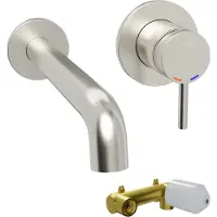 Blaufoss Round robinet de lavabo encastré CoolMetal brossé incl élément intégré