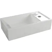 Linie Baro vasque simple porcelaine Blanc Brillant 41 x 22 cm
