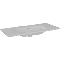 Linie Baro Curvo lavabo simple porcelaine Blanc Brillant 100 x 46 cm