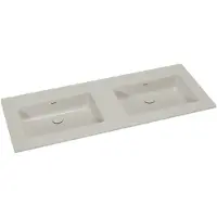Storke Diva double vasque top solid soie grise matte 130 x 52 cm