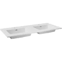 Storke Kera plan double vasque céramique blanc mat 120 x 52 cm, bonde incluse